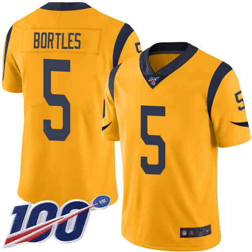 Los Angeles Rams Limited Gold Men Blake Bortles Jersey NFL Football #5 100th Season Rush Vapor Untouchable